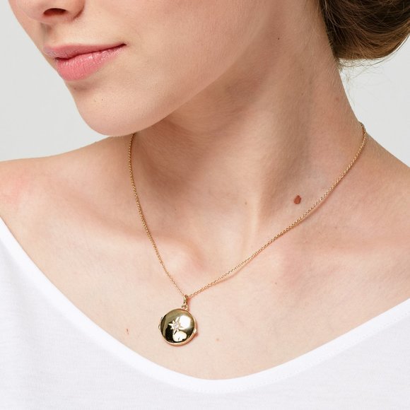 🇫🇷18K Round Locket Pendant Necklace MadeinFrance - Picture 2 of 5